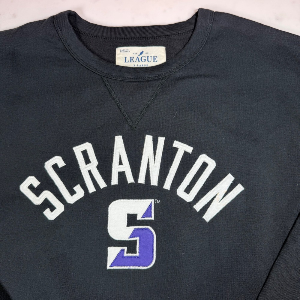 League Scranton Sweatshirt‎ Women XL Black Excellent Collegiate Crewneck SF150